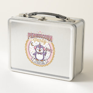 Unicorn Penguicorn Party POD Ready Zazzle Design_1 Metal Lunch Box