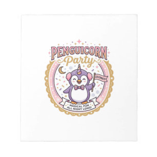 Unicorn Penguicorn Party POD Ready Zazzle Design_1 Notepad