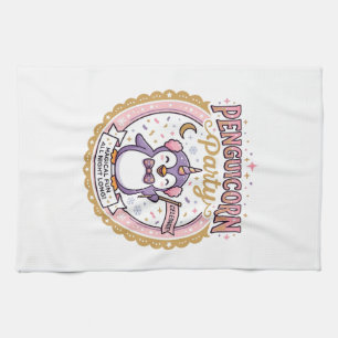 Unicorn Penguicorn Party POD Ready Zazzle Design_1 Tea Towel
