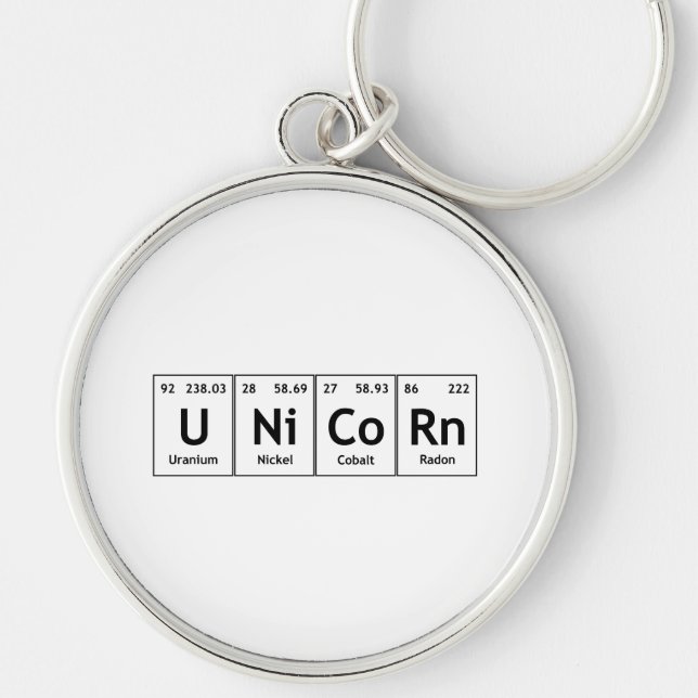 UNiCoRn Periodic Table Elements Word Chemistry Key Ring (Front)