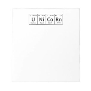 UNiCoRn Periodic Table Elements Word Chemistry Notepad