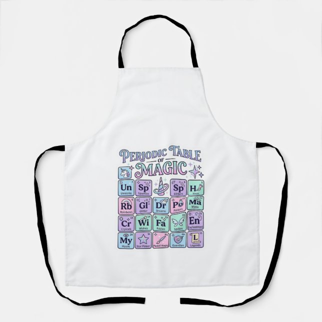 Unicorn Periodic Table of Magic Graphic Design Mer Apron (Front)