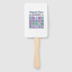 Unicorn Periodic Table of Magic Graphic Design Mer Hand Fan
