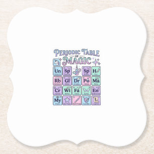 Unicorn Periodic Table of Magic Graphic Design Mer Paper Coaster