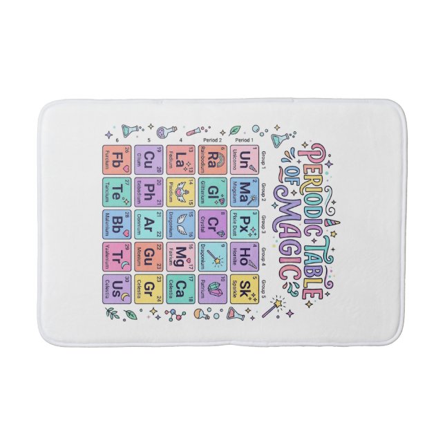 Unicorn Periodic Table of Magic Trendy Cute Gift D Bath Mat (Front)