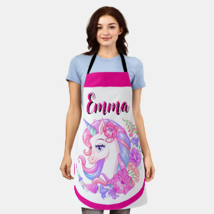 unicorn & personalise your name  apron