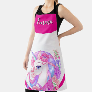 unicorn & personalise your name Crew  Apron