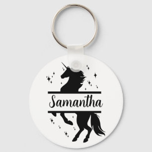 Unicorn Personalised Button Keychain