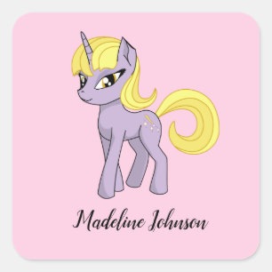 Unicorn Personalised Stickers Little Girl Seals