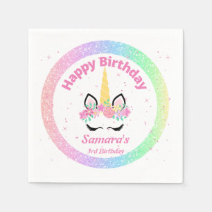 Unicorn Personalized Birthday Party Napkins