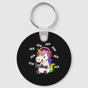Unicorn Pew Pew Unicorns Lover Video Game Gamer Gi Key Ring