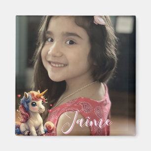 Unicorn Photo Valentine’s Day  Magnet