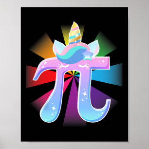 Unicorn Pi Day Math Nerd T Shirt Gifts For Men Wom Poster