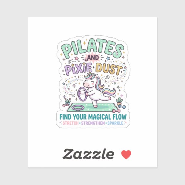 Unicorn Pilates and Pixie Dust Bold Typography T-S (Sheet)