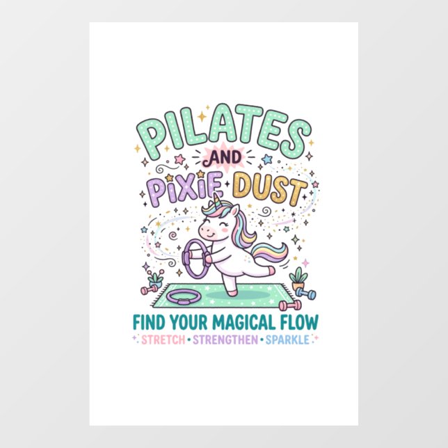 Unicorn Pilates and Pixie Dust Bold Typography T-S (Sheet)