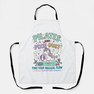 Unicorn Pilates and Pixie Dust Bold Typography T-S Apron