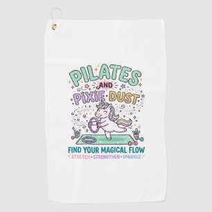 Unicorn Pilates and Pixie Dust Bold Typography T-S Golf Towel