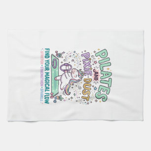 Unicorn Pilates and Pixie Dust Bold Typography T-S Tea Towel