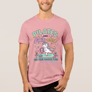 Unicorn Pilates and Pixie Dust Bold Typography T-S Tri-Blend Shirt