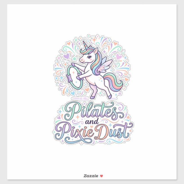 Unicorn Pilates and Pixie Dust White Background Ve (Sheet)