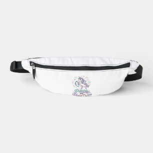 Unicorn Pilates and Pixie Dust White Background Ve Bum Bags
