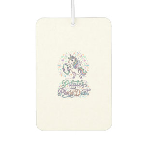 Unicorn Pilates and Pixie Dust White Background Ve Car Air Freshener