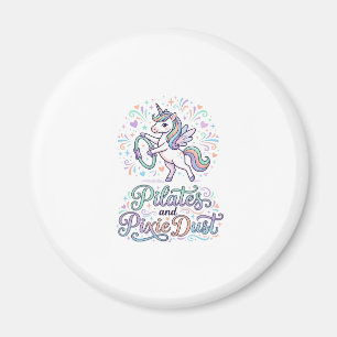 Unicorn Pilates and Pixie Dust White Background Ve Magnet