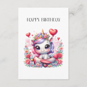 Unicorn Pilot Birthday Enclosure Card