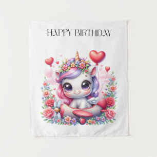Unicorn Pilot Birthday Tapestry