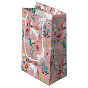 Unicorn pink cute magical girls birthday small gift bag