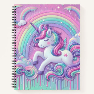 unicorn pink gold stars notebook