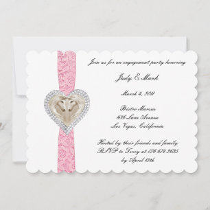 Unicorn Pink Lace Engagement Party Invitation