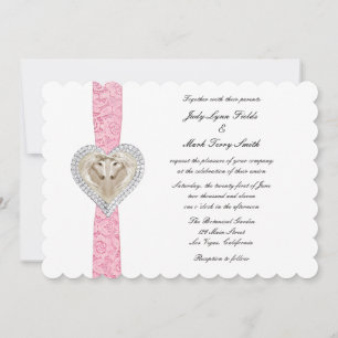 Unicorn Pink Lace Wedding Invitation