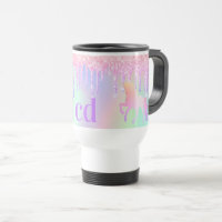 Unicorn pink purple drips monogram holographic