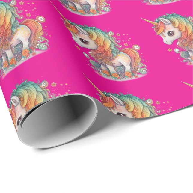 Unicorn pink wrapping paper (Roll Corner)