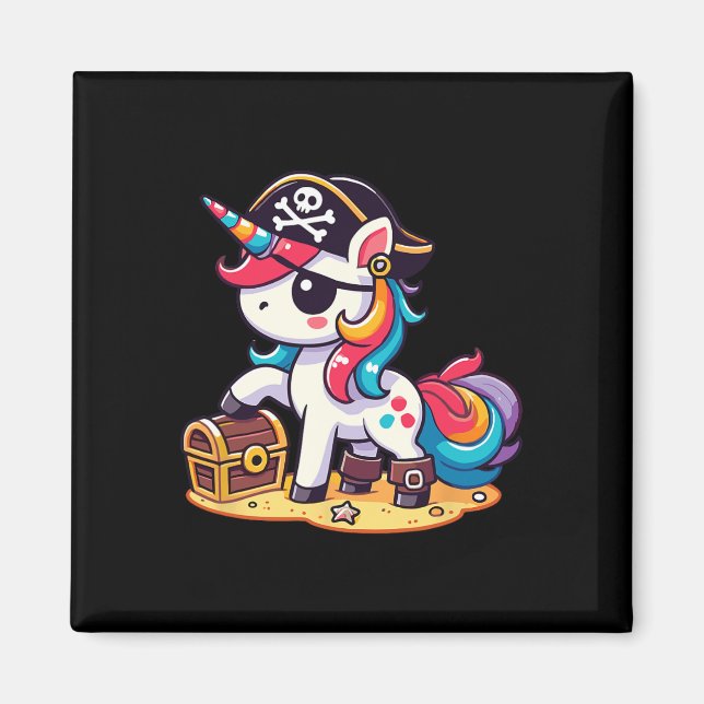 Unicorn Pirate Costume Halloween  Magnet (Front)