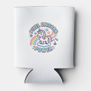 Unicorn Pixel Unicorn Power Graphic Design Product Can Cooler