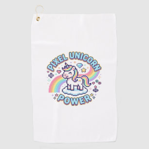 Unicorn Pixel Unicorn Power Graphic Design Product Golf Towel