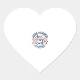 Unicorn Pixel Unicorn Power Graphic Design Product Heart Sticker
