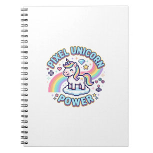 Unicorn Pixel Unicorn Power Graphic Design Product Notebook