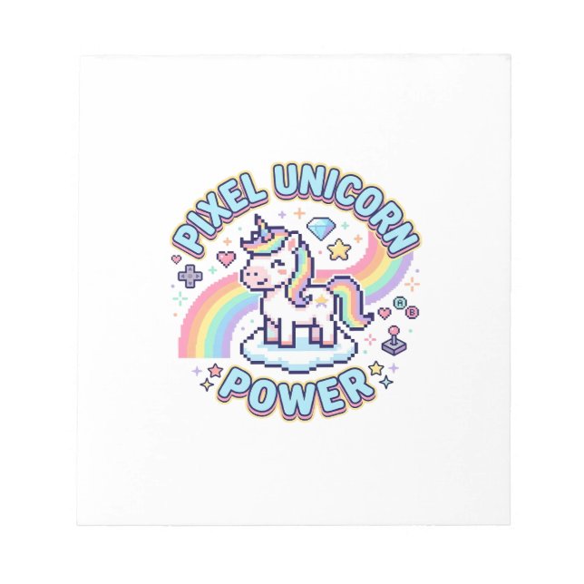 Unicorn Pixel Unicorn Power Graphic Design Product Notepad (Front)