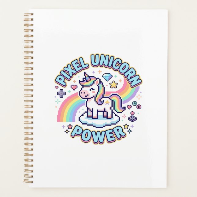 Unicorn Pixel Unicorn Power Graphic Design Product Planner (Front)