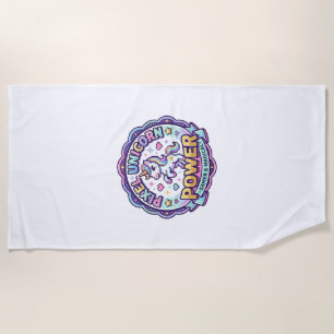 Unicorn Pixel Unicorn Power POD Ready Apparel Grap Beach Towel