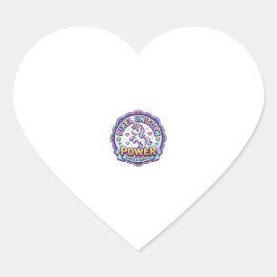 Unicorn Pixel Unicorn Power POD Ready Apparel Grap Heart Sticker