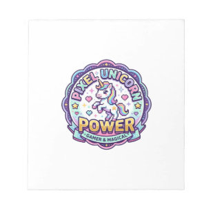 Unicorn Pixel Unicorn Power POD Ready Apparel Grap Notepad