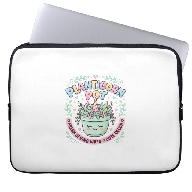 Unicorn Planticorn Pot Graphic Design Graphic Tee  Laptop Sleeve (Front)