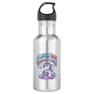 Unicorn Player One Unicorn Mode Retro Style Graphi 532 Ml Water Bottle