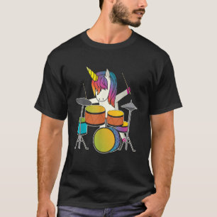 Unicorn Playing Drums Funny Magical Drummer Music T-Shirt