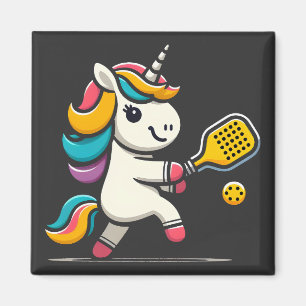 Unicorn Playing Pickleball Player Lover Kids Women Magnet