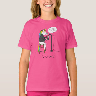 Unicorn Poet Cute Cartoon T-Shirt